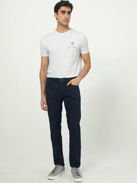 RARE RABBIT Men Slim Fit Mid-Rise Cotton Trousers