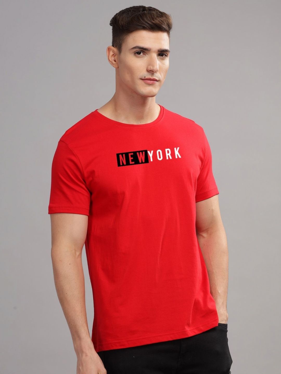 ADRO Men Typography Printed Raw Edge T-shirt