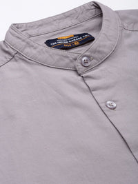 The Indian Garage Co Men Lavender Solid Pure Cotton Casual Shirt