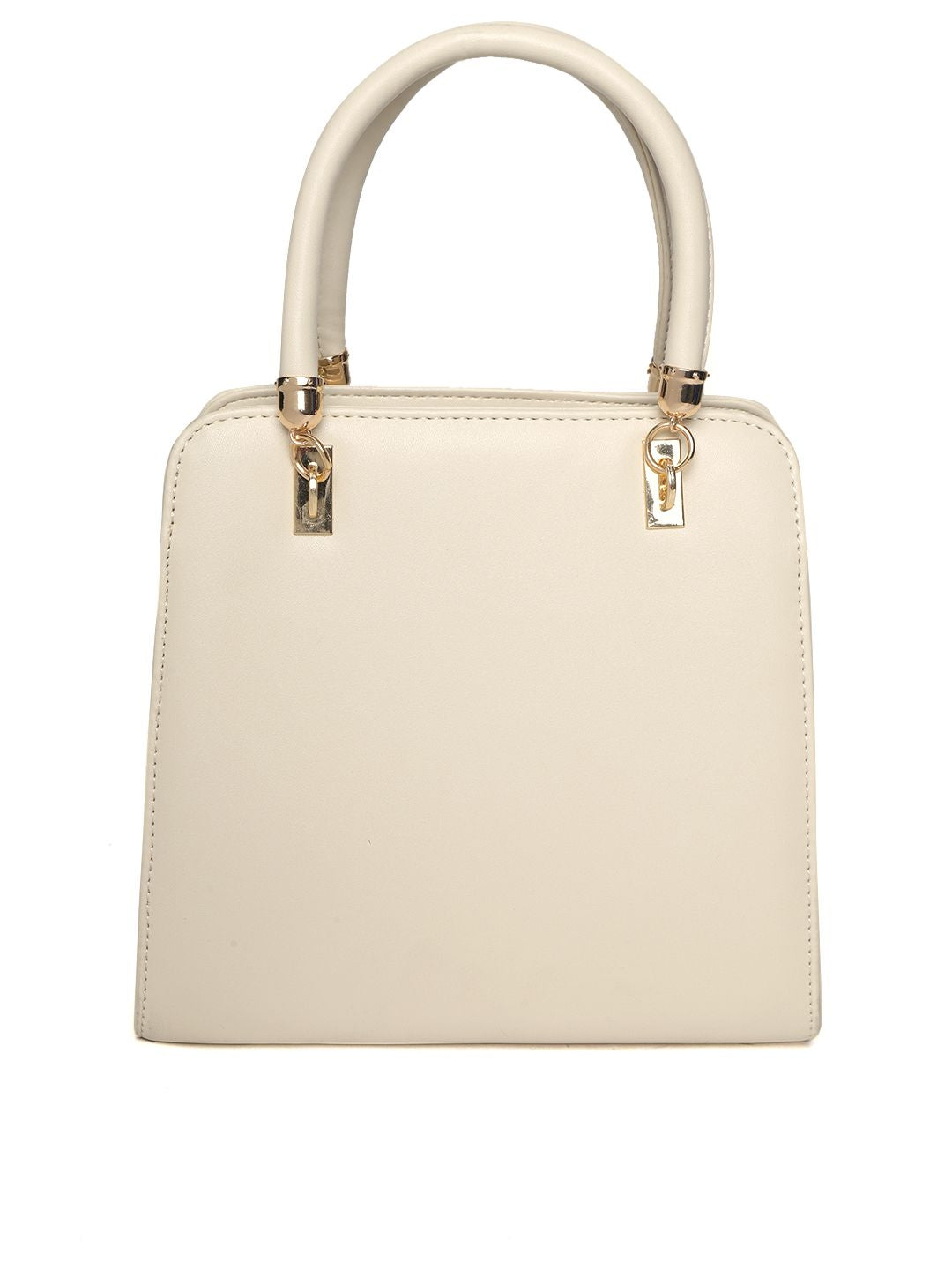 Lino Perros Off-White Solid Handheld Bag with Detachable Sling Strap