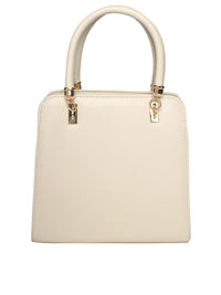 Lino Perros Off-White Solid Handheld Bag with Detachable Sling Strap