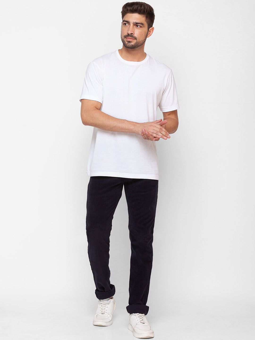 SPYKAR Men Blue Straight Fit Chinos Trousers