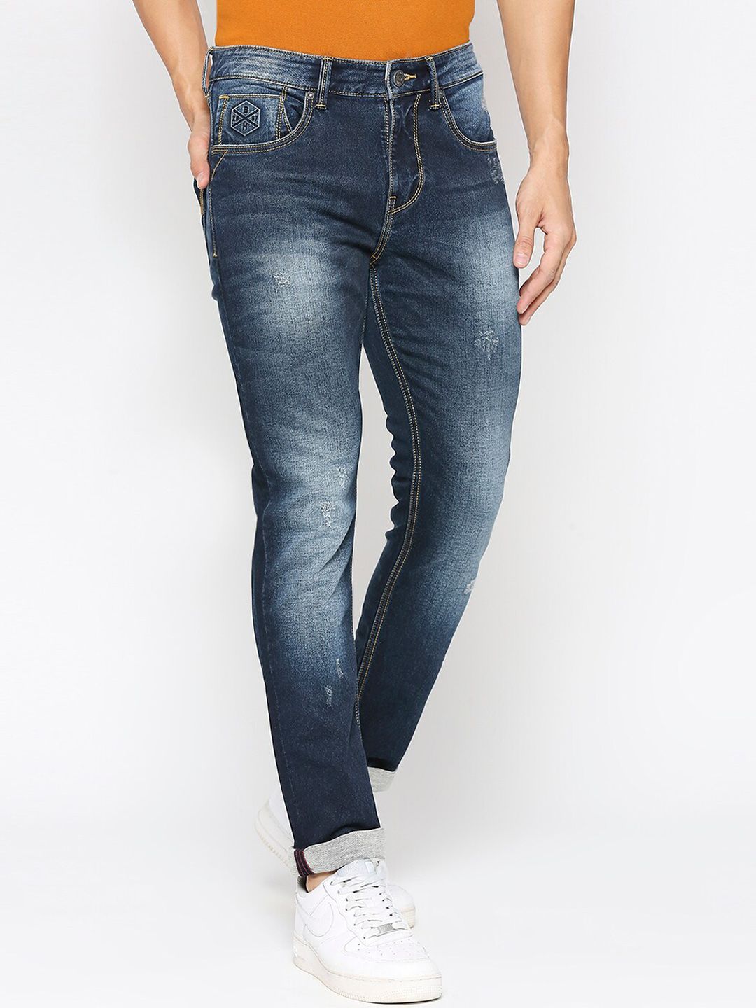 Being Human Men Mid Rise Slim Fit Clean Look Heavy Fade Jeans