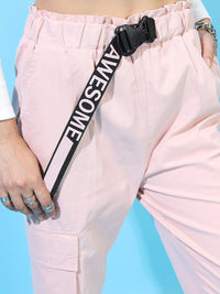 Tokyo Talkies Women Pink Joggers Trousers