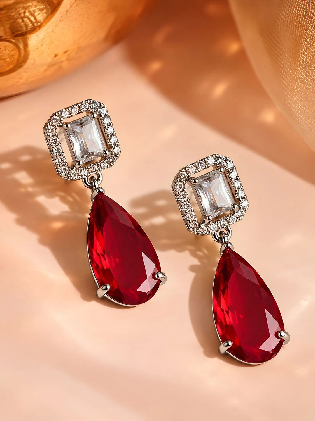 PANASH Teardrop Shaped Drop Earrings