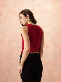 all about you Solid Paneled Vest Top