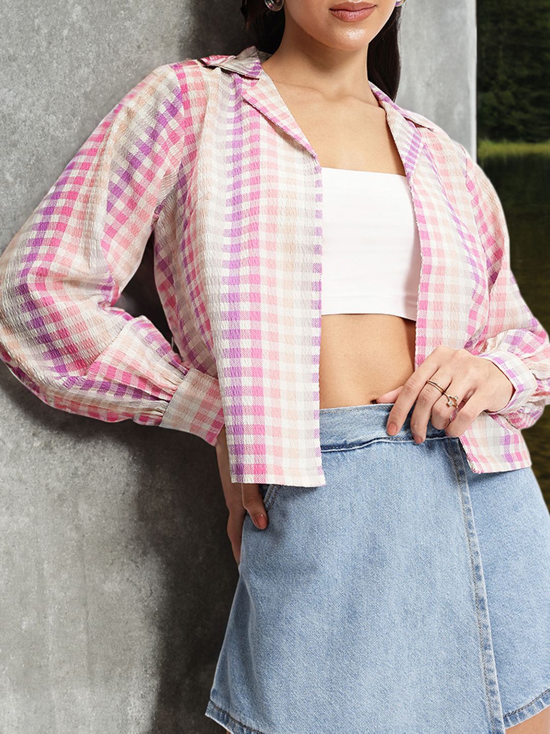 DressBerry Rainbow Checkerboard Shirt