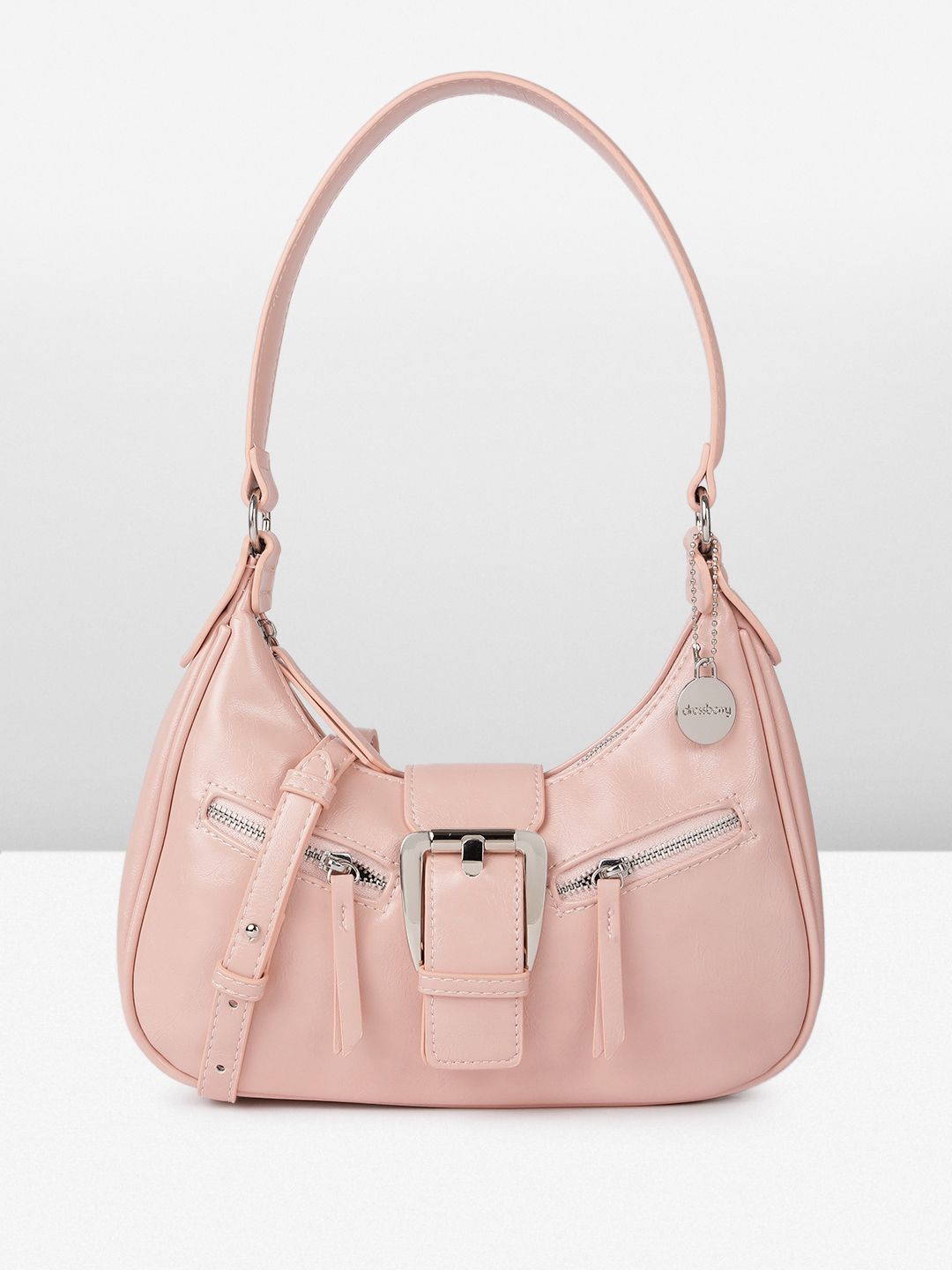 DressBerry Structured Buckle Hobo Bag