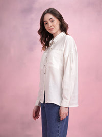 DressBerry Pure Cotton Drop-Shoulder Sleeves Relaxed Fit Shirt