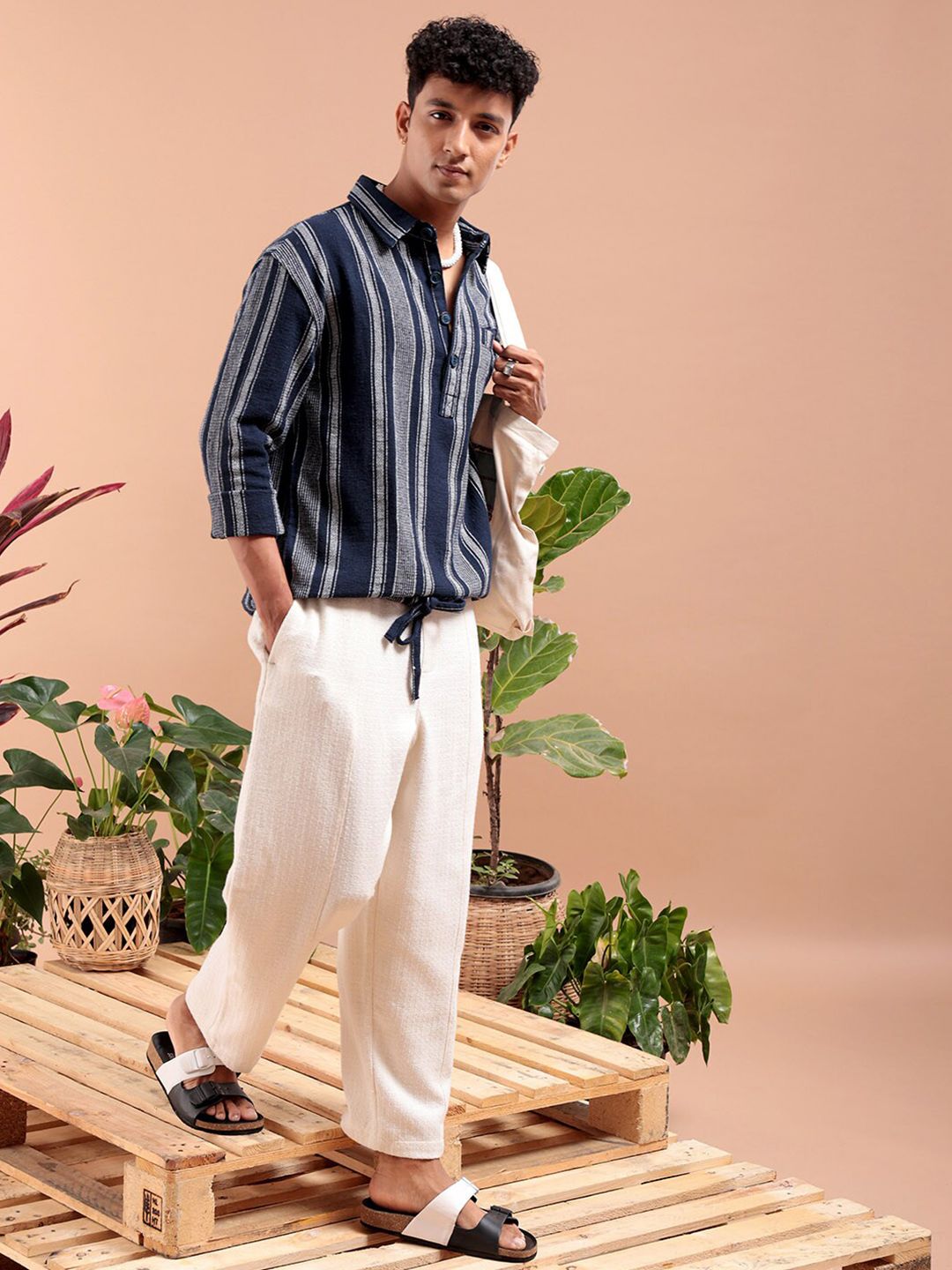 The Indian Garage Co Men Regular Fit Striped Resortwear Shirt