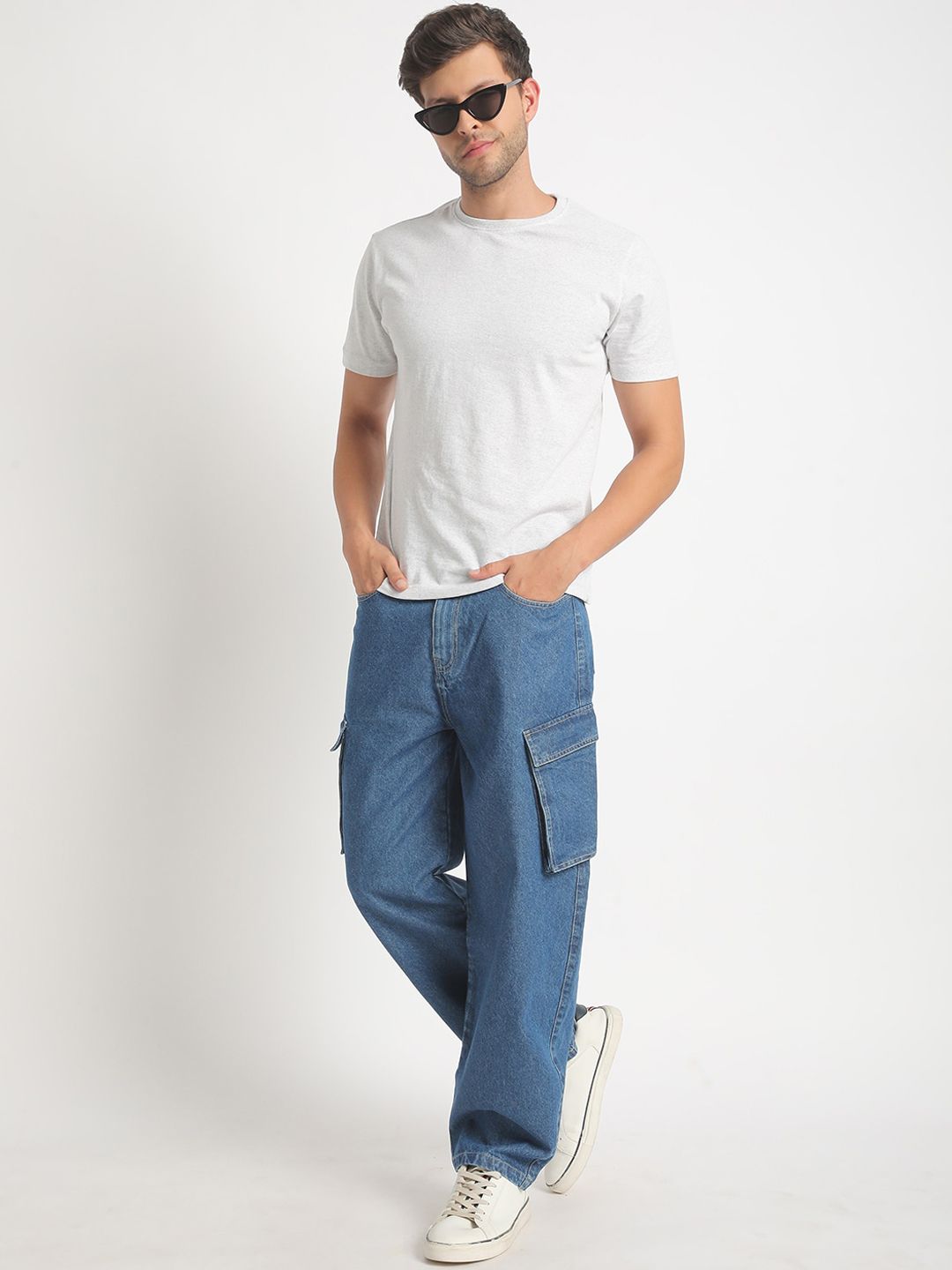 Bene Kleed Men Mid Rise Baggy Fit Cargo Jeans