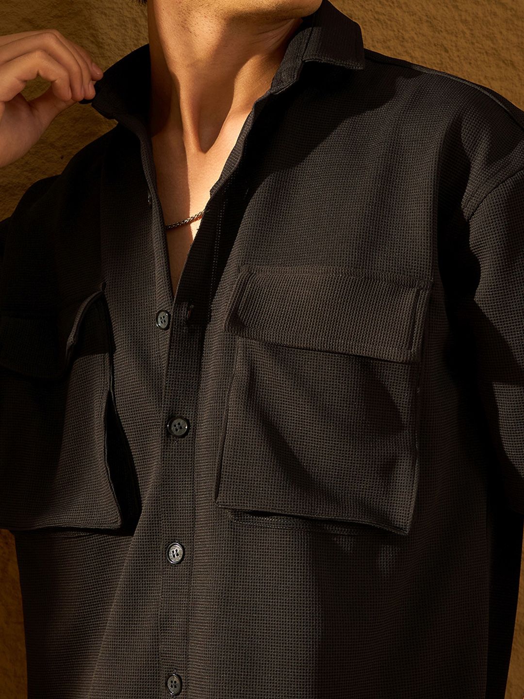 DENNISON Drop Shoulder Oversized Double Pocket Shirt
