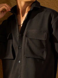 DENNISON Drop Shoulder Oversized Double Pocket Shirt