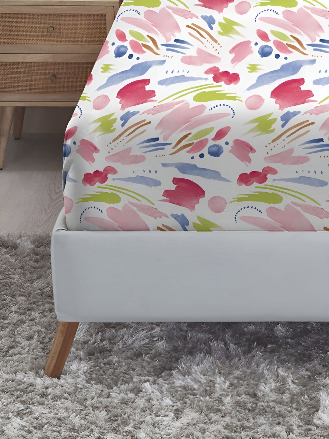 MYTRIDENT Sweet Temptation Soft Comfort Fitted 210TC King Cotton 1 Fittedsheet with 2 Pillow Covers
