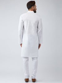 SOJANYA Men White Solid Straight Kurta