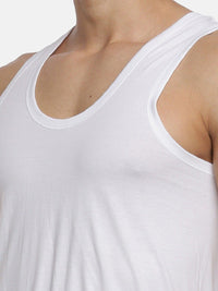 Ramraj Pack of 4 Men White Scoop Neck Sleeveless Cotton Innerwear Vest