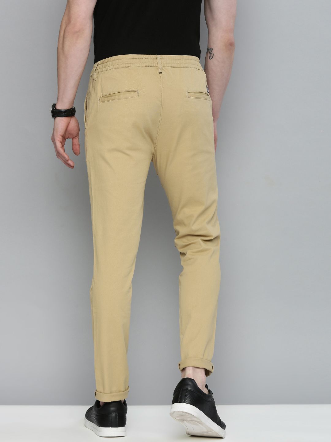 Garage CO Indian Lelaki Beige Slim Fit Chinos Seluar