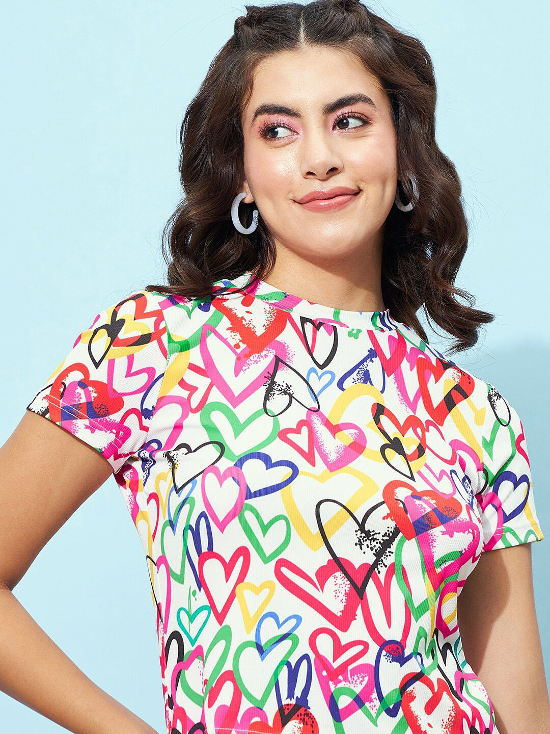 Berrylush Conversational Printed T-shirt