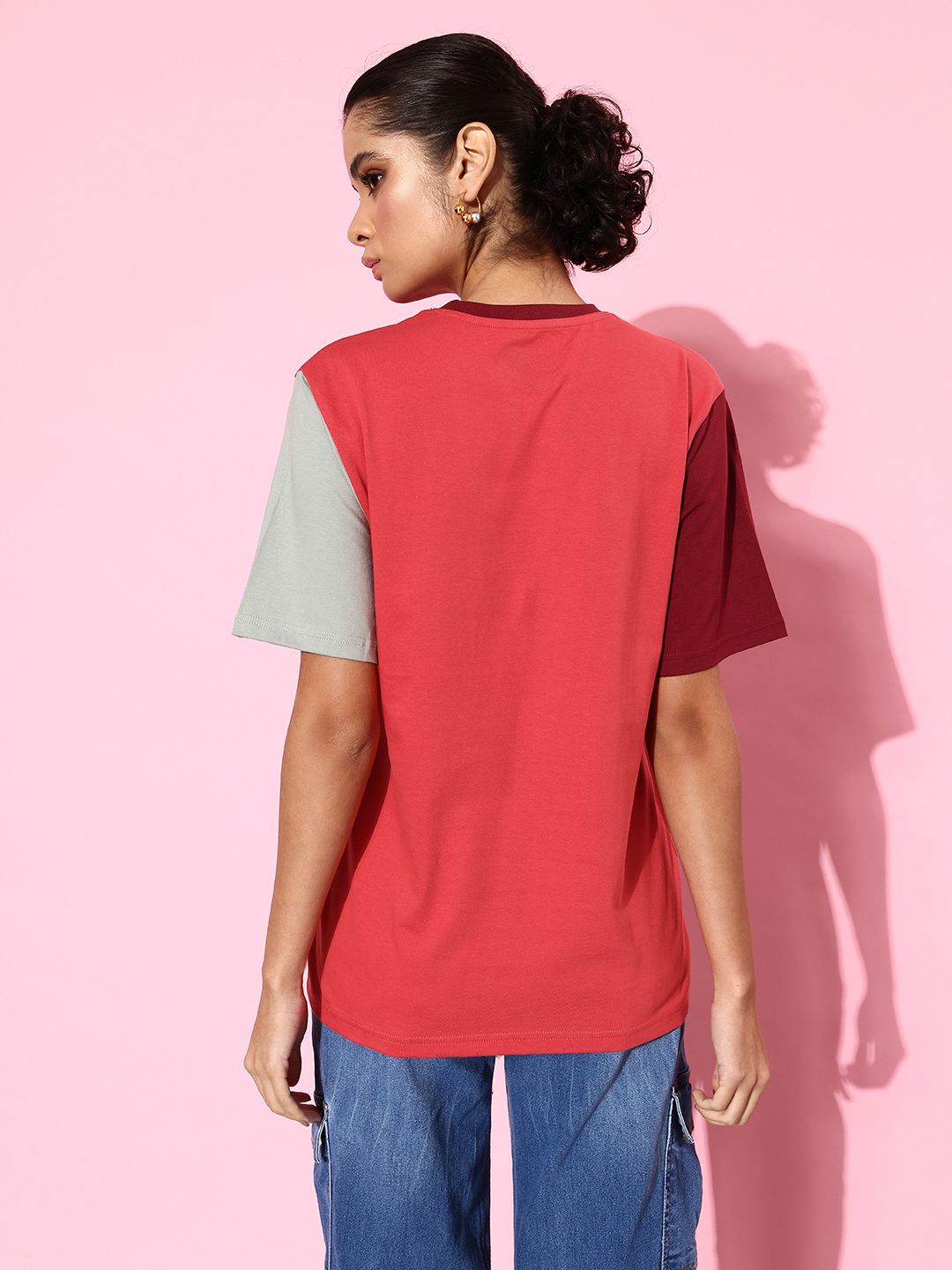 DILLINGER Women Colourblocked Pure Cotton Pockets T-shirt