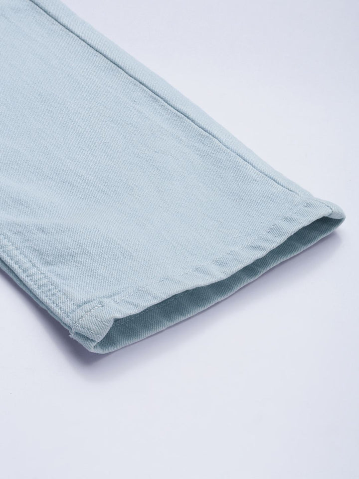 The Indian Garage Co Men Straight Fit Heavy Fade Stretchable Jeans