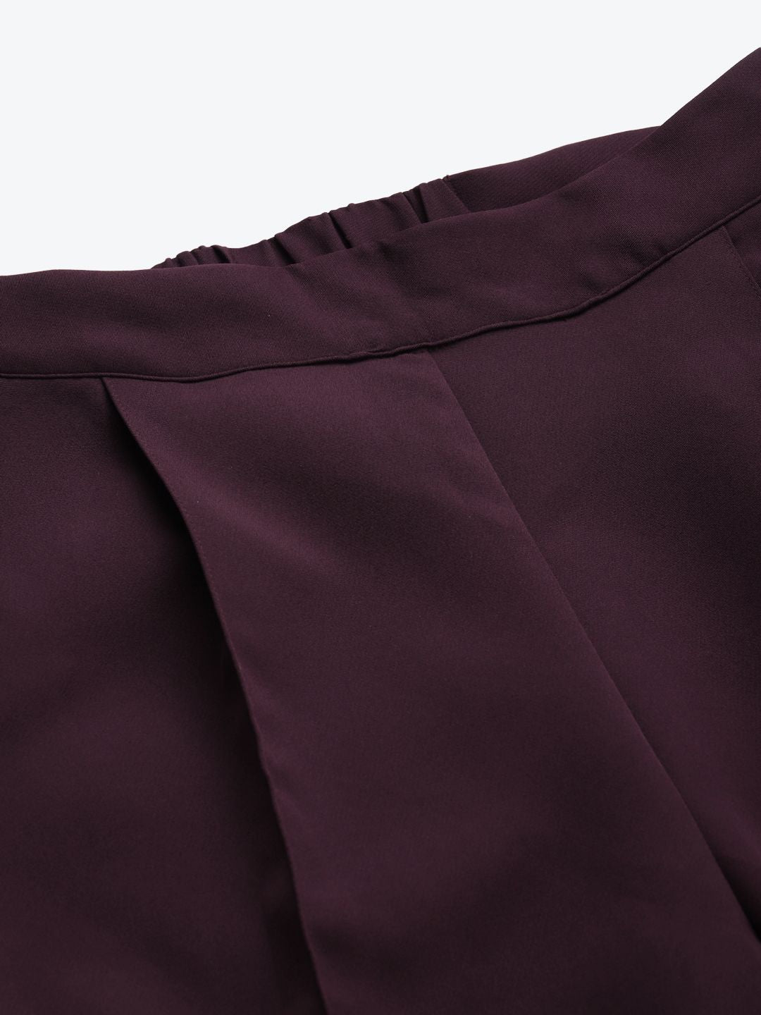 SASSAFRAS Women Burgundy Tailored Cropped Peg Trousers
