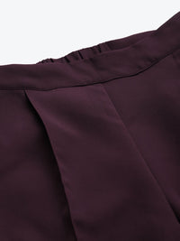 SASSAFRAS Women Burgundy Tailored Cropped Peg Trousers