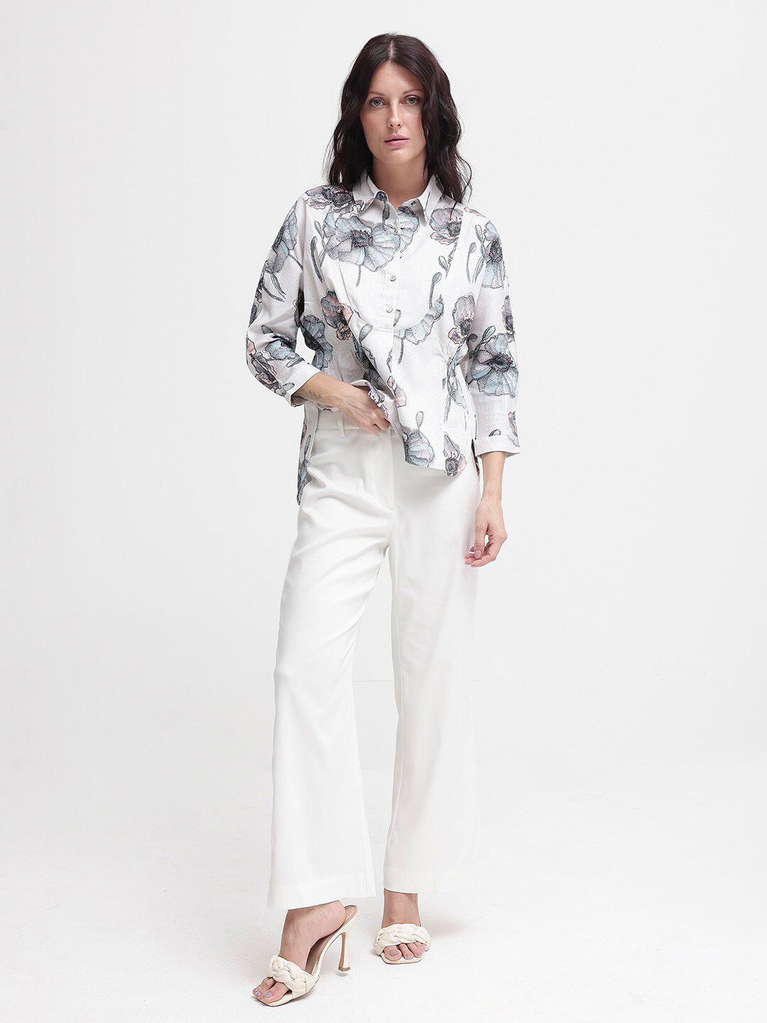 RAREISM Floral Print Cotton Top