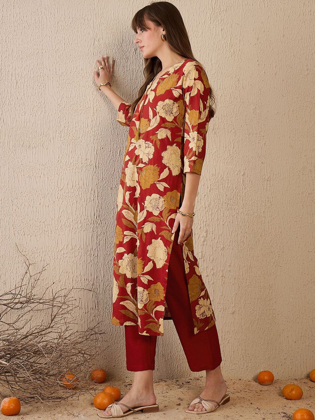 Indo Era Women Floral Printed Kurta