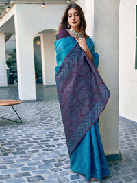 KALINI Woven Design Zari Silk Blend Banarasi Saree