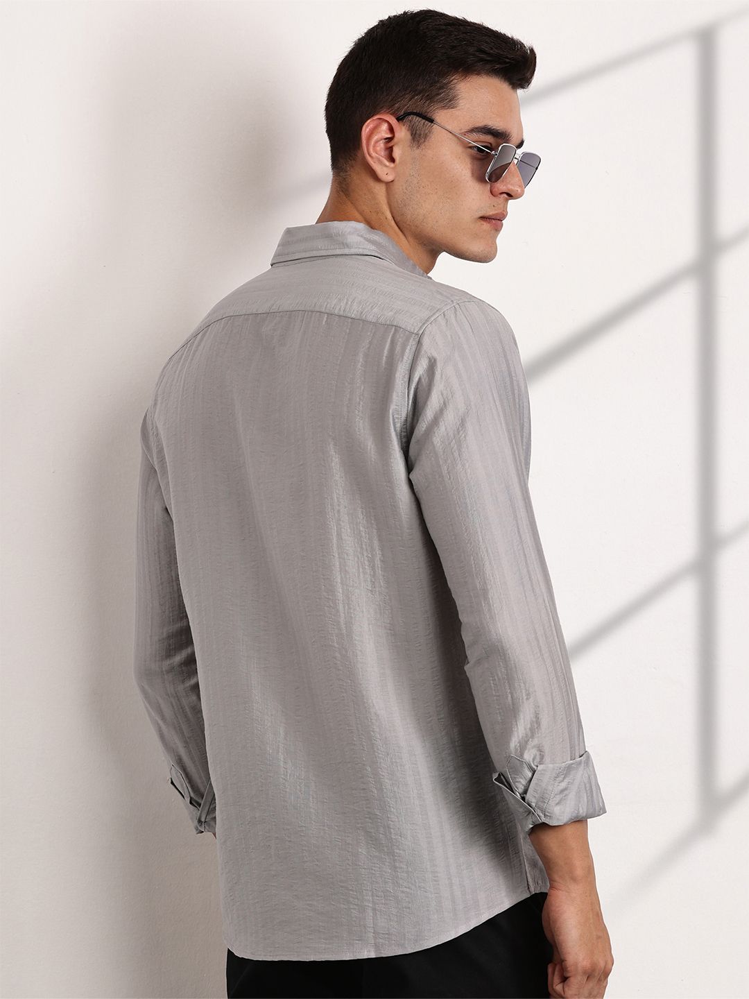 Thomas Scott Men Classic Slim Fit Opaque Casual Shirt