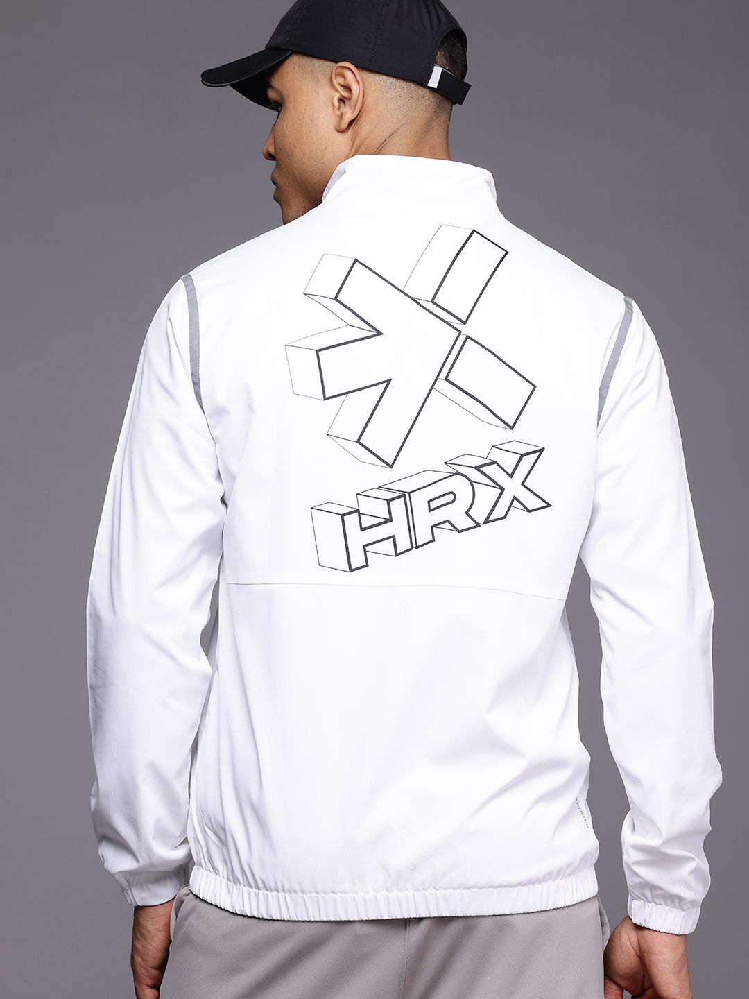 HRX oleh Hrithik Roshan Back Print Rapid-Dry Running Jacket