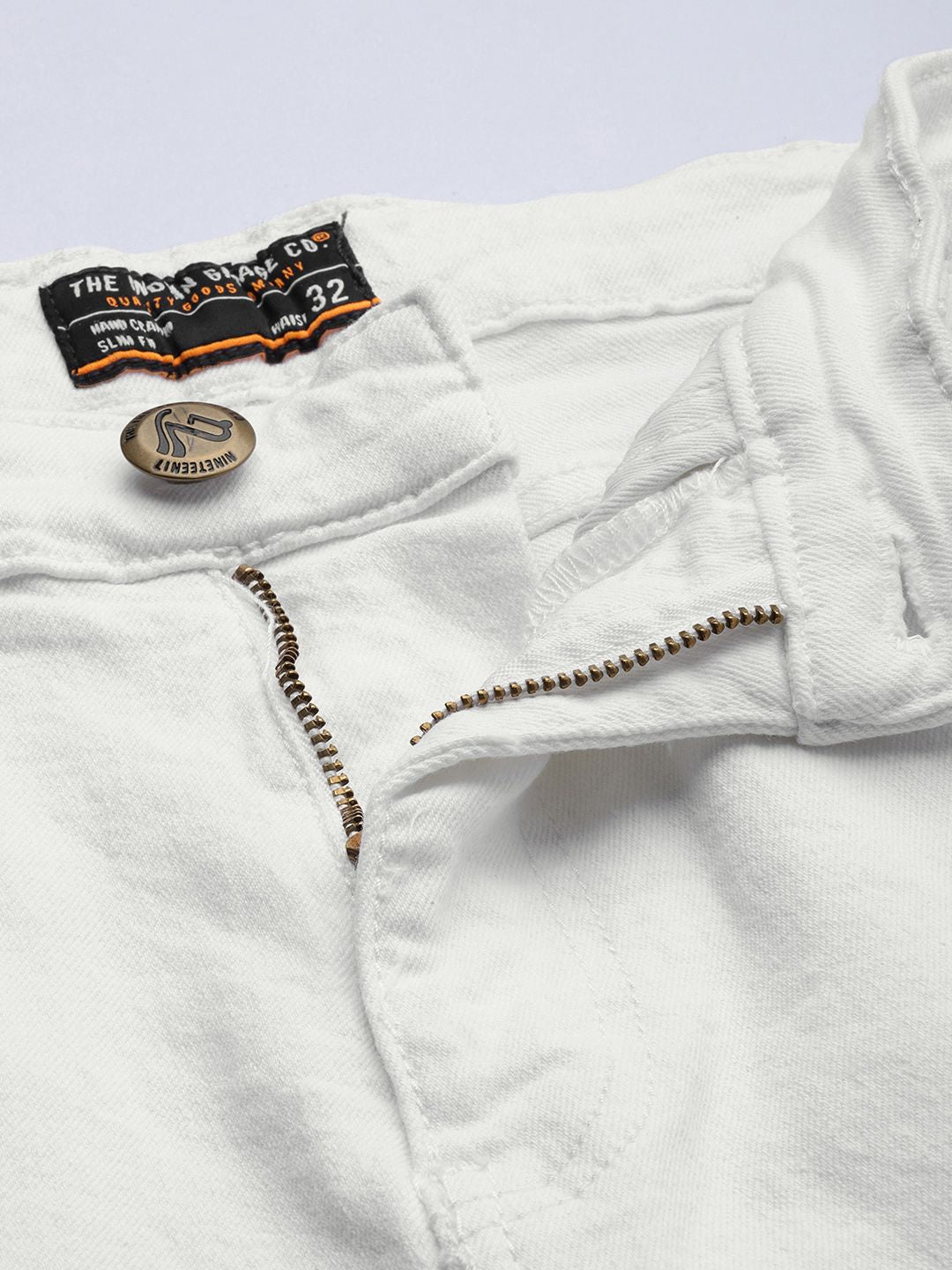 The Indian Garage Co Men White Slim Fit Jeans