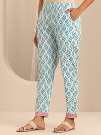 Libas Printed Regular Gotta Patti Pure Cotton Straight Kurta with Trousers & Dupatta