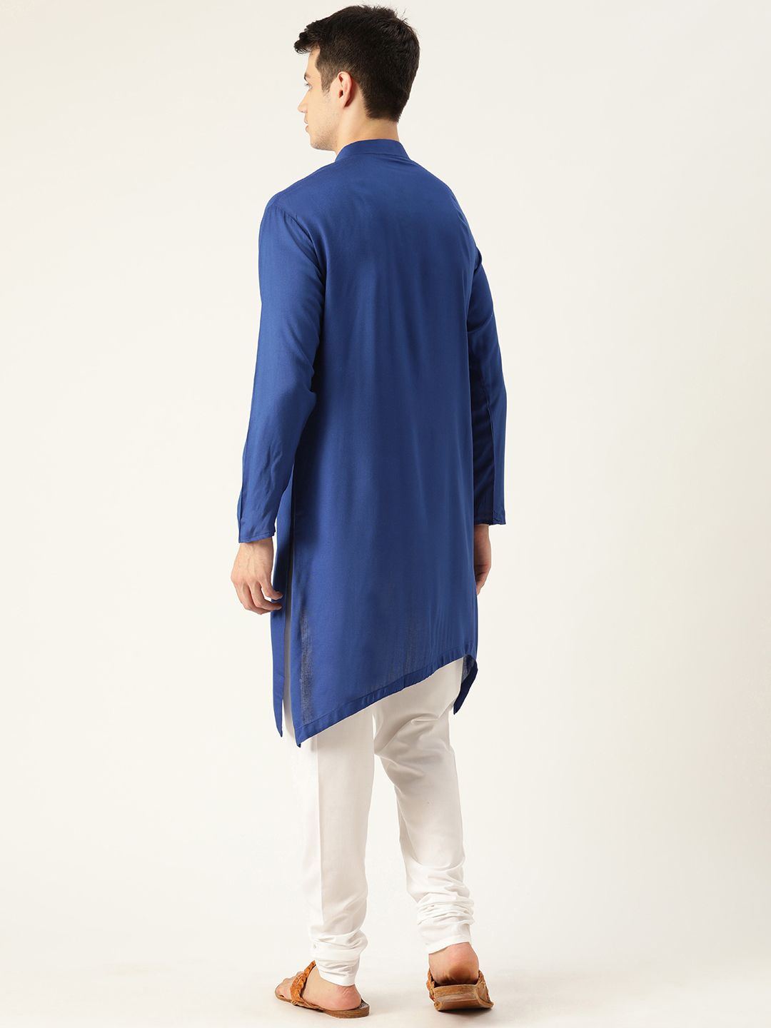 SOJANYA Lelaki Biru Solid Kurta Lurus
