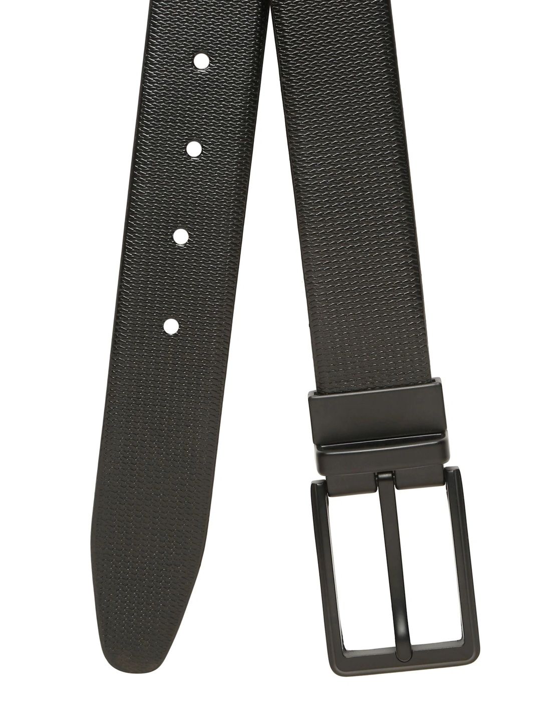 Teakwood Leathers Men Textured Leather Reversible Formal Belt