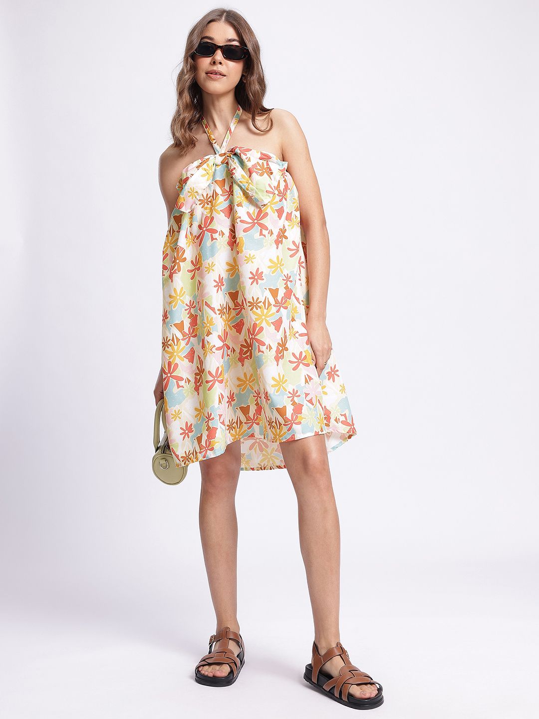 DressBerry Summer Breeze Floral Print Bow-Detail Sheath Dress