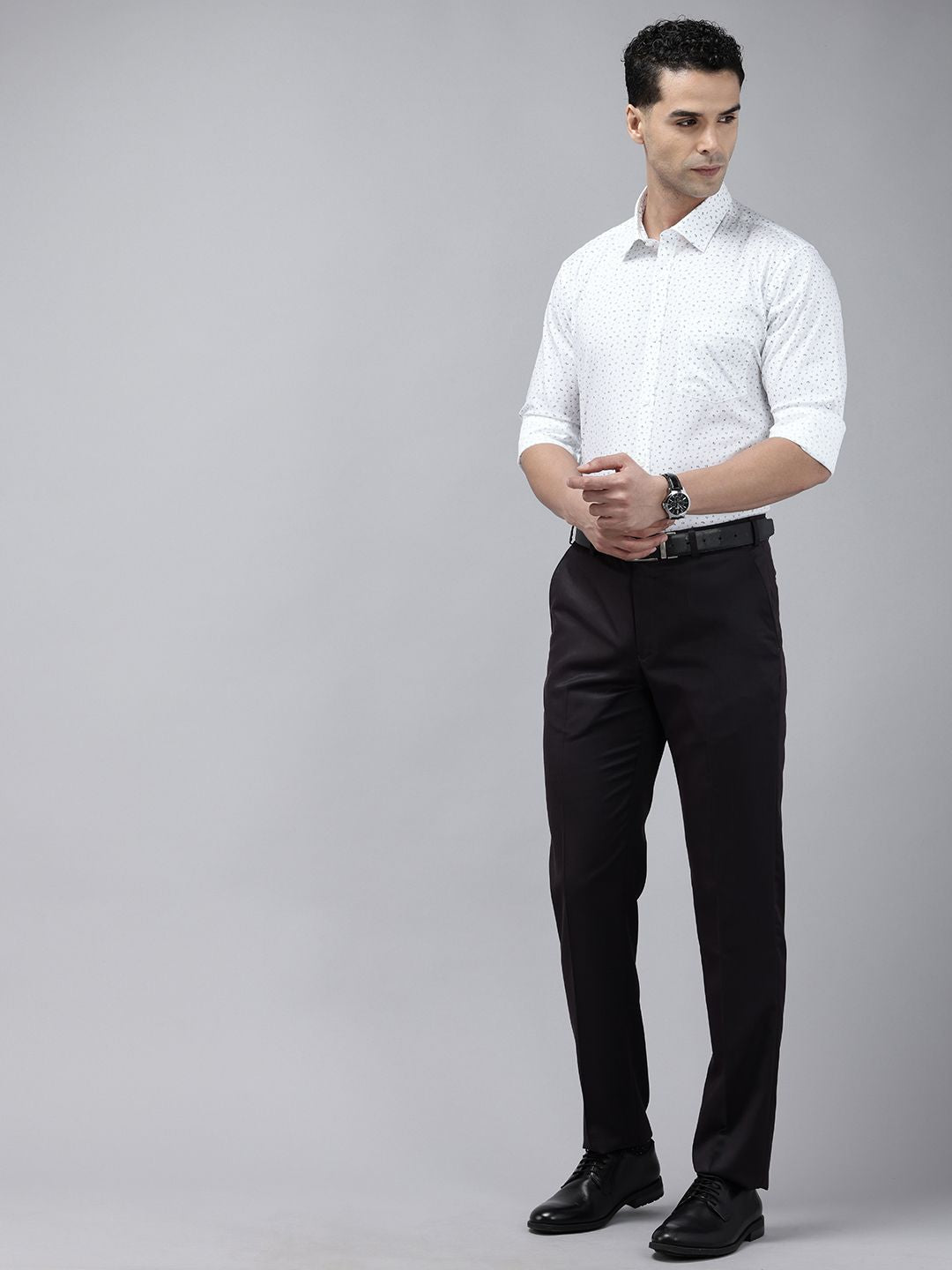 Park Avenue Slim Fit Opaque Floral Printed Formal Shirt
