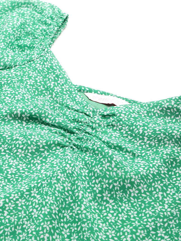 DressBerry Floral Print Puff Sleeve Top