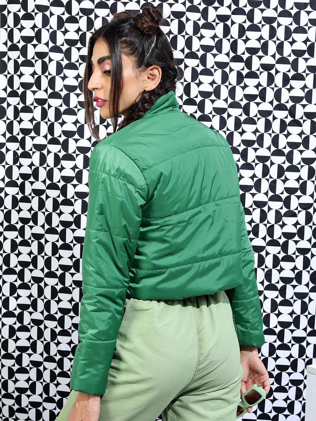 Tokyo Talkies Women Crop Bomber Jacket