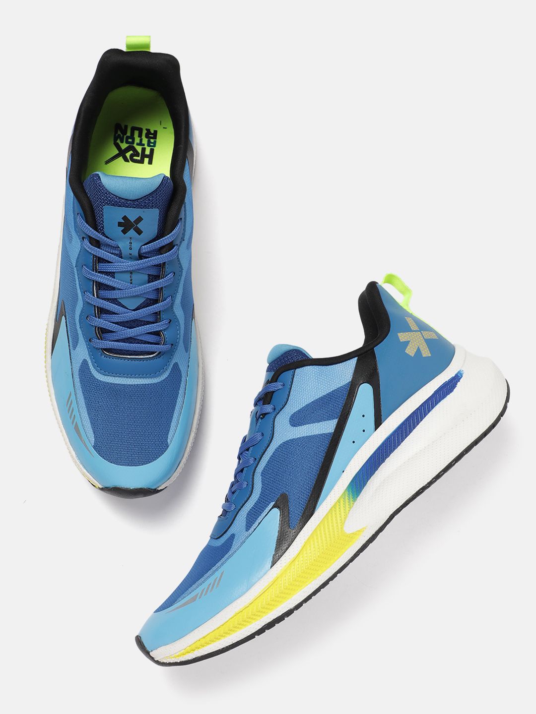 HRX by Hrithik Roshan Men Abstract Printed & Woven Design Round-Toe Running Shoes
