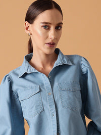 STREET 9 Comfort Denim Cotton Casual Shirt
