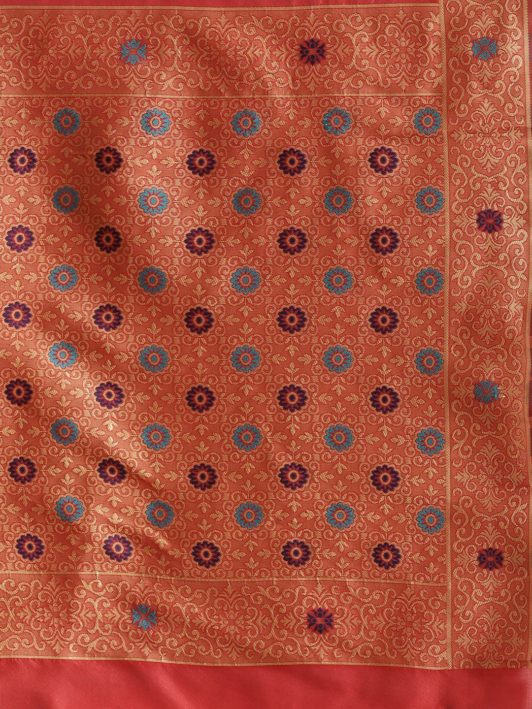Saree mall Red & Golden Woven Design Banarasi Saree