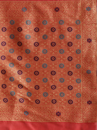 Saree mall Red & Golden Woven Design Banarasi Saree