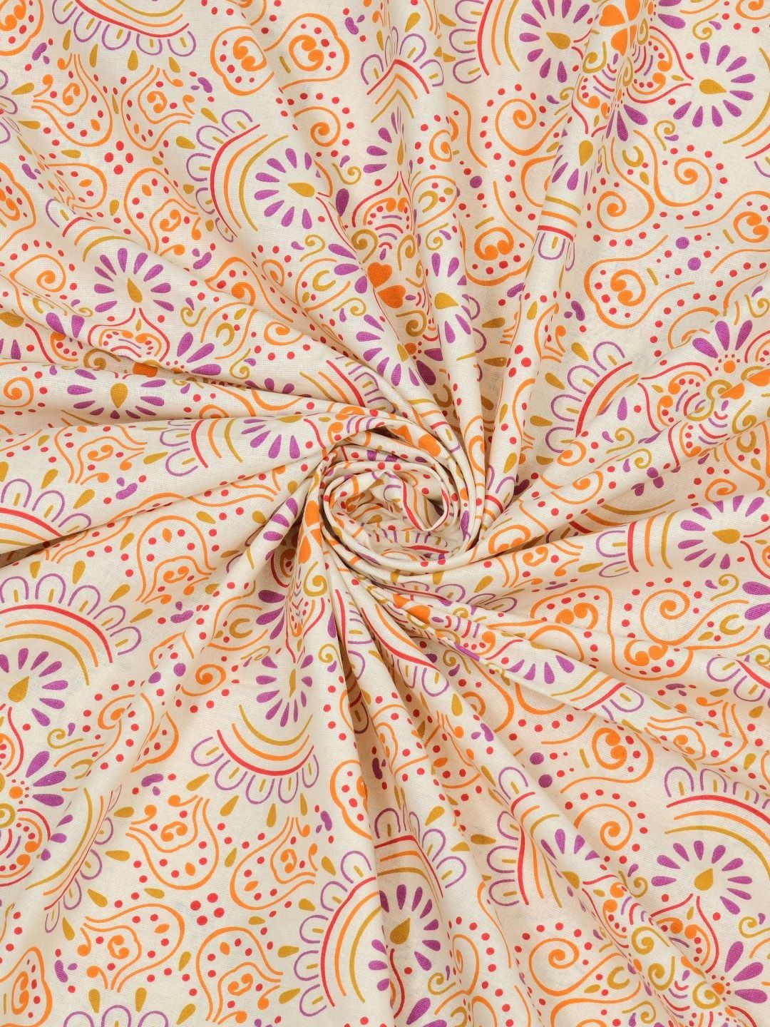 BOMBAY DYEING Epigram Yellow Floral Pure Cotton 120 TC Queen Bedsheet Set 2.24 m X 2.54 m