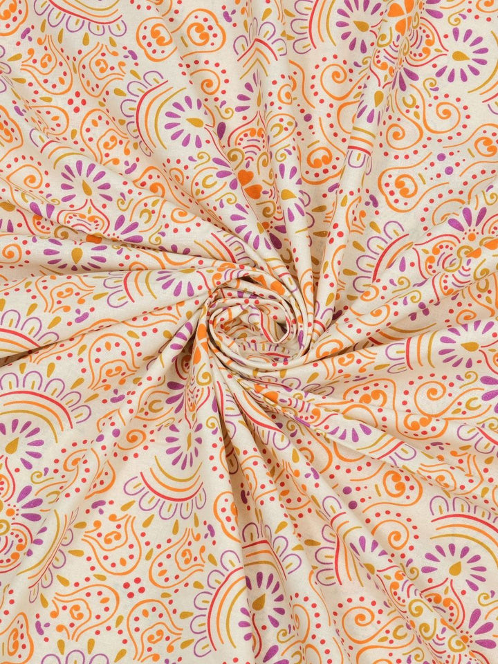 BOMBAY DYEING Epigram Yellow Floral Pure Cotton 120 TC Queen Bedsheet Set 2.24 m X 2.54 m