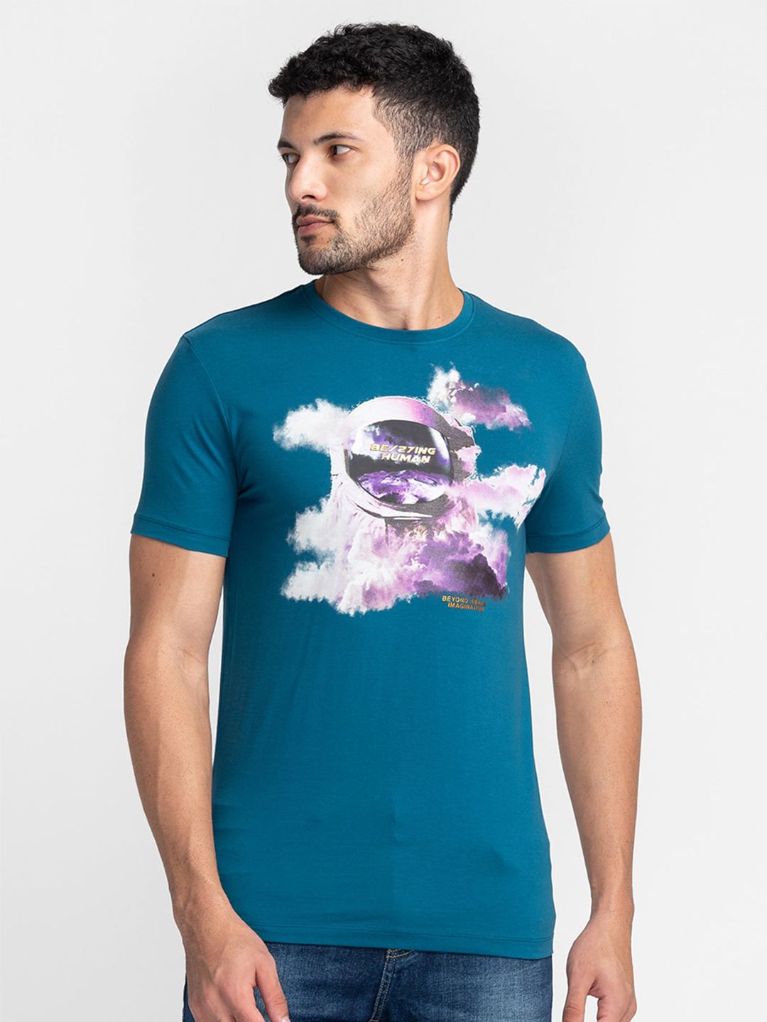 Being Human Graphic Printed Round Neck Cotton T-shirt
