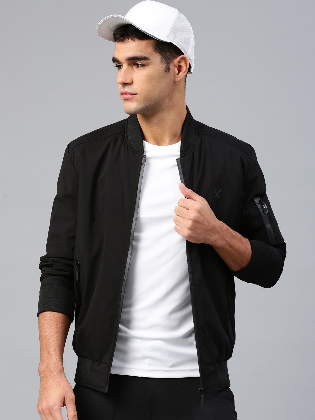 HRX by Hrithik Roshan Men Black Solid Active Bomber Jacket