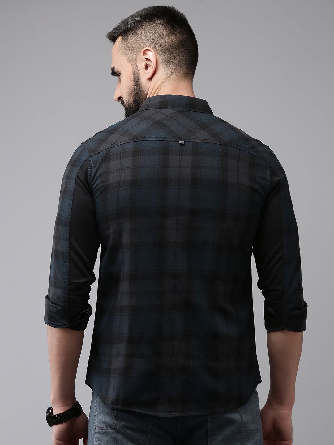 SPYKAR Slim Fit Checked Pure Cotton Casual Shirt