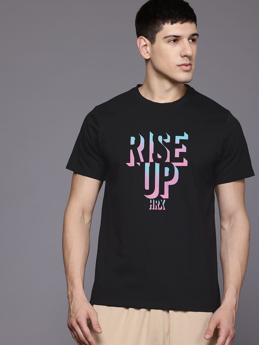 HRX by Hrithik Roshan Typography Printed T-shirt