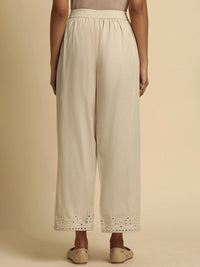 W Women Mid-Rise Pure Cotton Ethnic Parallel Trousers